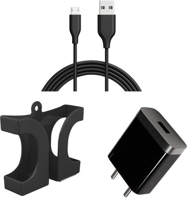 DAKRON Wall Charger Accessory Combo for Realme 3i(Black)