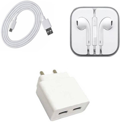 DAKRON Wall Charger Accessory Combo for Infinix S5(White)