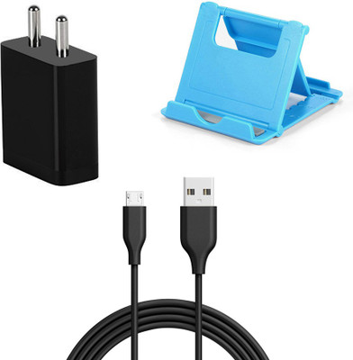 DAKRON Wall Charger Accessory Combo for Vivo U10(Black)
