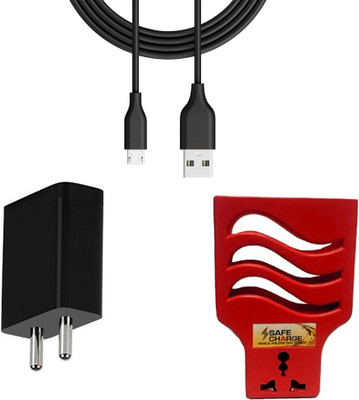 DAKRON Wall Charger Accessory Combo for Moto E6s(Black)