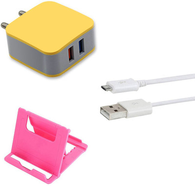 DAKRON Wall Charger Accessory Combo for Realme 3i(White)