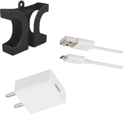 DAKRON Wall Charger Accessory Combo for Tecno Spark 4 Air(White)