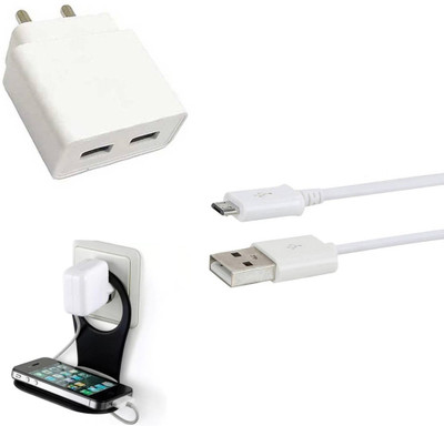 DAKRON Wall Charger Accessory Combo for Realme 3i(White)