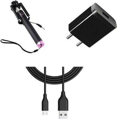 DAKRON Wall Charger Accessory Combo for Infinix S4(Black)