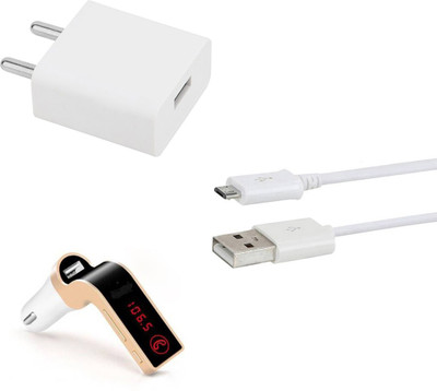 DAKRON Wall Charger Accessory Combo for Realme 3i(White)