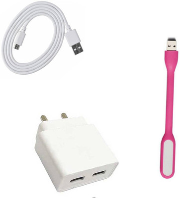 DAKRON Wall Charger Accessory Combo for Infinix S5(White)