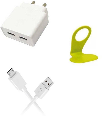 DAKRON Wall Charger Accessory Combo for Vivo U10(White)