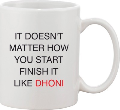 ShikharRetails CeramicMug_FinishItLikeDhoni(1pc) Ceramic Coffee Mug(300 ml)