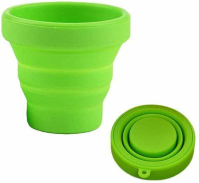 Right Traders Portable Water Silicone Cup | Folding Gargle Cup Plastic Tumbler(180 ml)