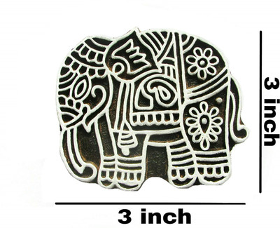 AN Handicrafts Rosewood Hand-Carved Printing Stamp (3x3inch) Printing Blocks(Pack of 1)