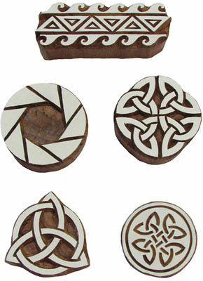AN Handicrafts ANH_108 Printing Blocks(Pack of 5)