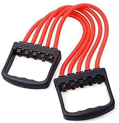 SOCHEP Exercise Bands Pull Stretcher Bands 5 Tubes Strength Trainer Durable Rubber Gym Resistance Tube(Red)