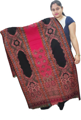 KAVIM Wool Self Design Women Shawl(Multicolor)