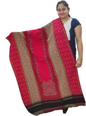 KAVIM Wool Self Design Women Shawl(Red)