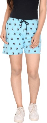 STYLE CLUB Printed Women Light Blue, Black Basic Shorts