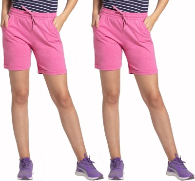 JOCKEY Solid Women Pink Regular Shorts