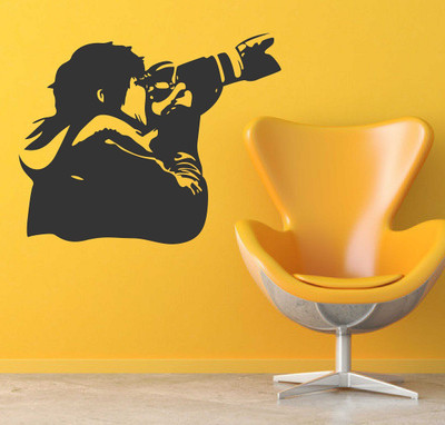 Wallzone 60 cm Camera Man Removable Sticker(Pack of 1)