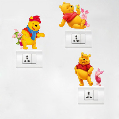 HAPPYSTICKY 100 cm Pooh Removable Sticker(Pack of 1)
