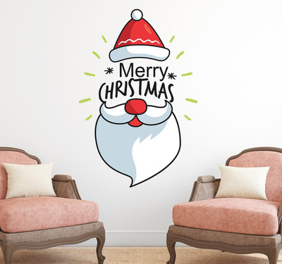 HAPPYSTICKY 70 cm Merry Chritmas Removable Sticker(Pack of 1)