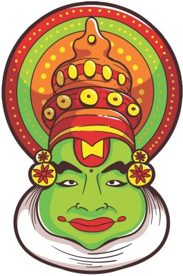 Wallzone 50 cm Kathakali Face Removable Sticker(Pack of 1)