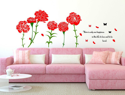 Littlebuds 160 cm Red Rose Removable Sticker(Pack of 1)