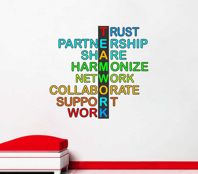 Littlebuds 50 cm Team Work Removable Sticker(Pack of 1)