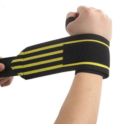 DreamPalace India PROFESSIONAL GRADE-WRIST WRAPS WITH THUMB LOOPS Abdominal Belt(Yellow)