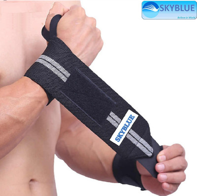 SKYBLUE Weight Lifting, Training Gym Straps with Thumb Support Grip Gloves Wrist Support(Multicolor)