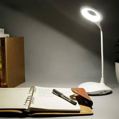 iDOLESHOP Rechargeable LED Touch On/Off Switch Desk Lamp Children Eye Protection Student Study Reading Dimmer Rechargeable Led Table Lamps USB Charging Touch Dimmer Table Lamp(23.2 cm, White)