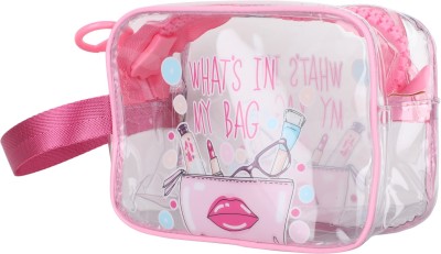 FabSeasons Transparent Handy Toiletry/ Cosmetic / Travel/Makeup Bag / Pouch for Girls & Women Travel Toiletry Kit(Pink)
