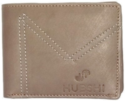 Hubshi Men Brown Genuine Leather Wallet(8 Card Slots)