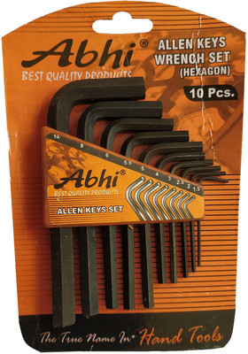 Inditrust 10 Pieces Hex Allen Key Wrench L Shape Repair Tool Set Allen Key Set
