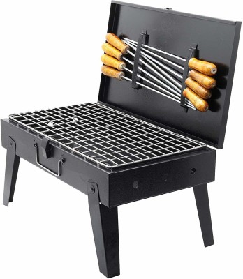 HOT BERG TerraceGardenLimitedEditionPicnicBarbequewith7Skewers(WoodenHandle) Charcoal Grill