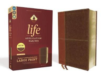 NIV, Life Application Study Bible, Third Edition, Large Print, Leathersoft, Brown, Red Letter(English, Leather / fine binding, Zondervan)