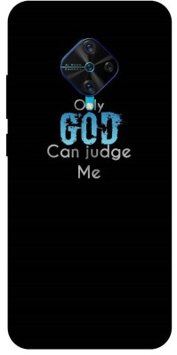 UMPRINT Book Cover for Vivo S1 Pro Only God Can Judge Me Text Printed Back Cover(Multicolor, Hard Case, Pack of: 1)