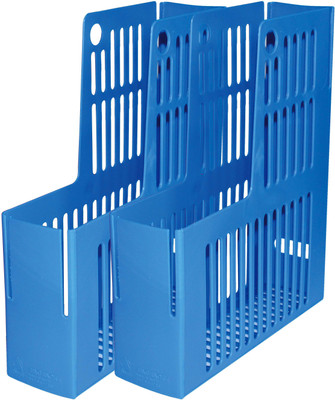 OMEGA 2 Compartments Plastic 1729 Mag Rack Use for Letter Tray/Files Tray/Documents Tray/Folder Tray etc BLUE Colour(Blue)