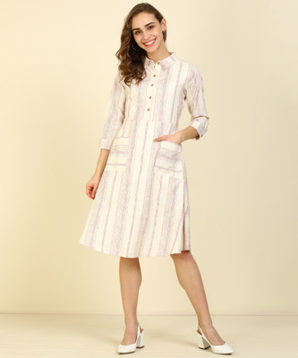 AND Women Fit and Flare Multicolor Dress