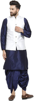 Royal Kurta Men Kurta Dhoti Pant Ethnic Jacket Set