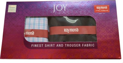 Raymond Cotton Polyester Blend Checkered Self Design Shirt Trouser FabricUnstitched