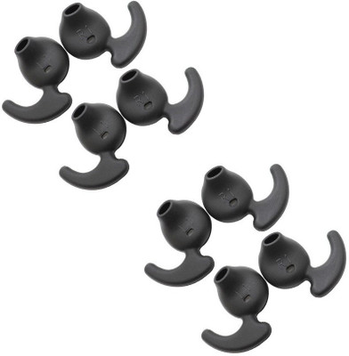 SOMETHING4U 8 pcs Earbuds cover Soft Silicone Replacement Ear Tips Level U Bluetooth Earphon In The Ear Headphone Cushion(Pack of 8, Black)