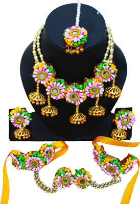 CRAFTCREATION Fabric Maroon Jewellery Set(Pack of 1)