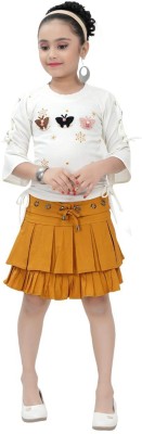 simran Girls Party(Festive) Top Top, Skirt(Yellow)