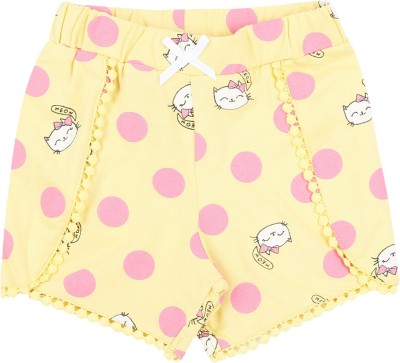 Pantaloons Baby Short For Girls Casual Printed Cotton Blend(Yellow, Pack of 1)