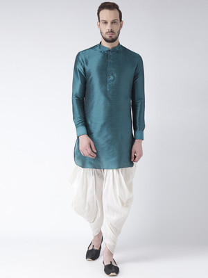 DEYANN Men Solid Straight Kurta(Blue)