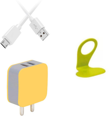 DAKRON Wall Charger Accessory Combo for Moto E6s(White)