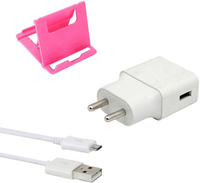 DAKRON Wall Charger Accessory Combo for Infinix S5(White)