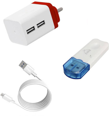 DAKRON Wall Charger Accessory Combo for Infinix S4(White)