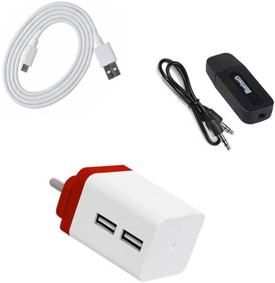 DAKRON Wall Charger Accessory Combo for Infinix S5(White)
