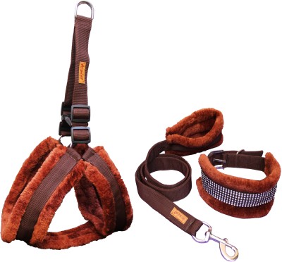 Petshop7 Dog Harness & Leash(Extra Large, Brown)