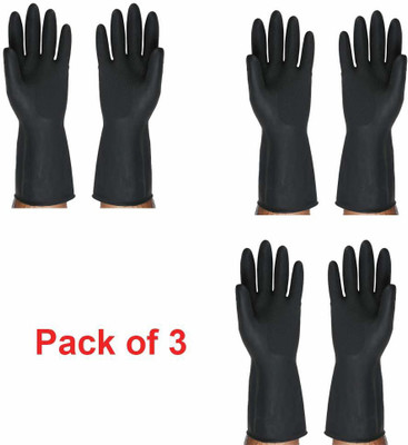 Uncle Paddy's Safety Reusable Hand Gloves/Industrial Gloves and Household Cleaning Gloves Free Size Pair of (3) Wet and Dry Glove Set(Medium Pack of 3)